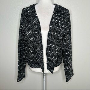 New Wet Seal Contempo Casuals Womens Black Tweed Zip-Up Jacket Size XL NWT